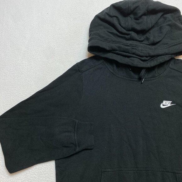 Nike Hoodie Men's L Black Swoosh Spell Out Sweatshirt Pullover High Neck Y2K - Picture 7 of 12